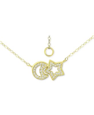 Giani Bernini - Cubic Zirconia Moon & Star Pendant Necklace, 16" + 2" extender