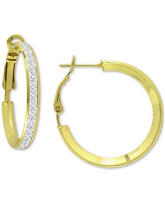 Giani Bernini - Cubic Zirconia Medium Hoop Earrings, 1"
