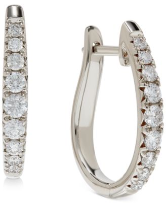 Macy's - Diamond Oval Graduated Hoop Earrings (3/4 ct. t.w.)
