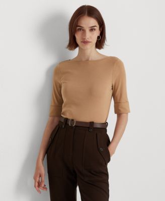 Lauren Ralph Lauren - Stretch Cotton Boatneck T-Shirt