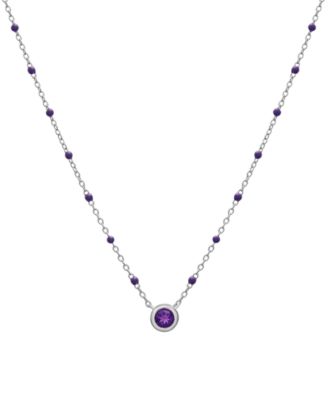 Macy's - Birthstone Gemstone Necklace in Sterling Silver, 16" + 2" extender