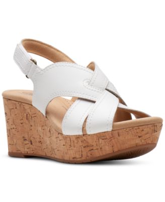Clarks - Women's Rose Erin Woven-Strap Wedge Sandals