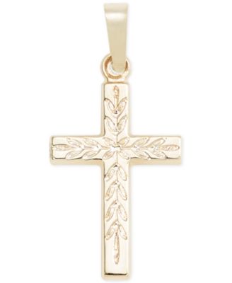 Macy's - Small Leaf Cross Pendant in 14k Gold