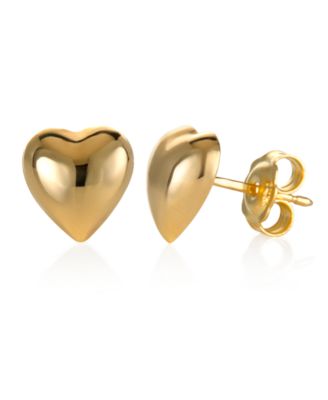 Macy's - Dimensional Heart Stud Earrings in 10k Gold