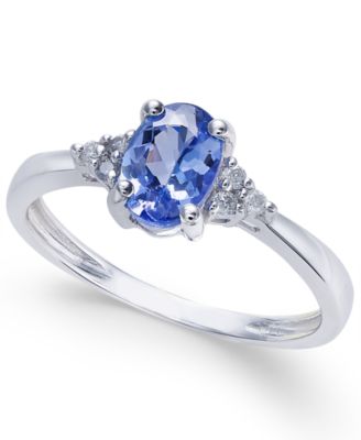 Macy's - Gemstone and Diamond Accent Ring in 14k White or Rose Gold