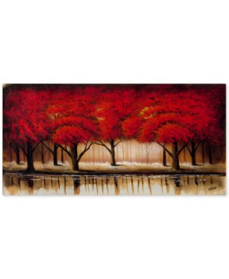 Trademark Global - Rio 'Parade of Red Trees II' 24" x 47" Canvas Wall  Art